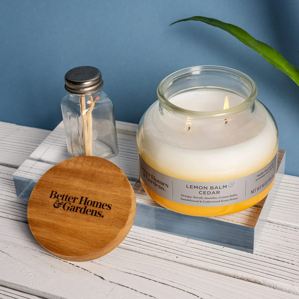 Lemon Balm and Cedar Scented 2-Wick Ombre Bell Jar Candle - 2 packs - 18 oz per pack - plus 3 My Outlet Mall Resealable Storage Pouches