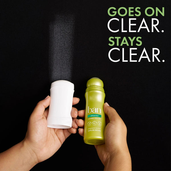 Invisible Roll-on Antiperspirant Deodorant for Women and Men, Unscented - 2 packs - 3.5 oz per pack - plus 3 My Outlet Mall Resealable Storage Pouches