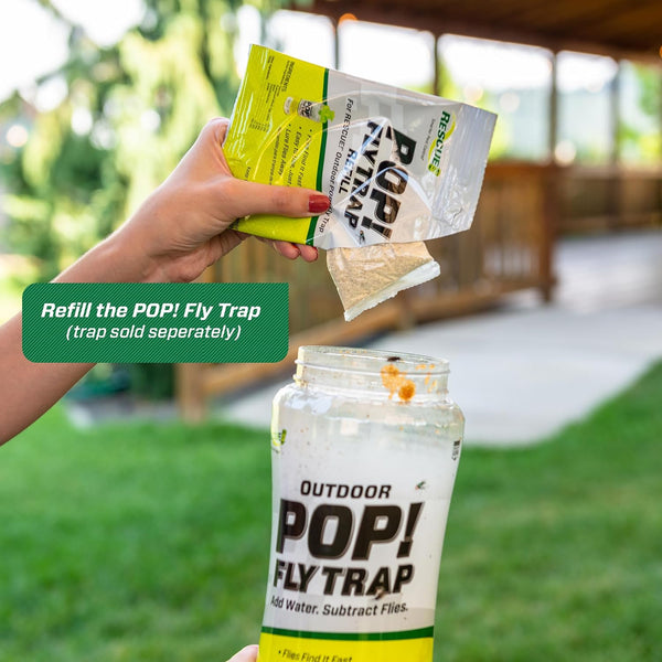 Pop! Fly Trap Bait Refill, Outdoor Use, Water Soluble Powder - 1 pack - plus 3 My Outlet Mall Resealable Storage Pouches