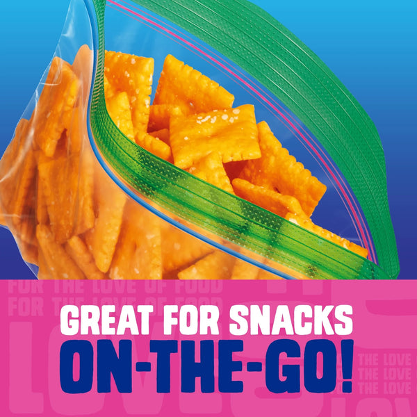 Snack Bags with Easy Guide Texture, Grip 'n Seal Technology - 1 pack - 100 Count per pack - plus 3 My Outlet Mall Resealable Storage Pouches