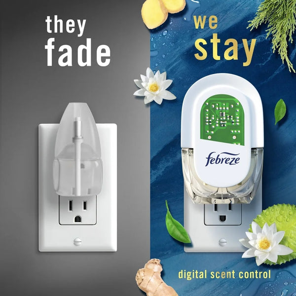 Plug In Air Freshener, Odor-Fighting Scented Oil Refill, Ocean Scent, 2 Refills - 1 pack - plus 3 My Outlet Mall Resealable Storage Pouches