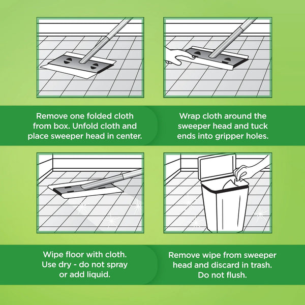 Wet Mopping Cloth Refills - 1 pack - 38 count per pack - plus 3 My Outlet Mall Resealable Storage Pouches