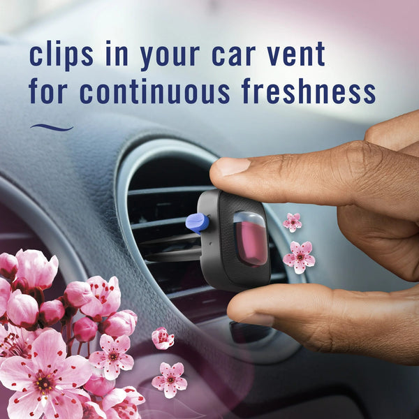 Auto Air Freshener Vent Clip Cherry Blossom Scent, 2 Count - 1 pack - plus 3 My Outlet Mall Resealable Storage Pouches