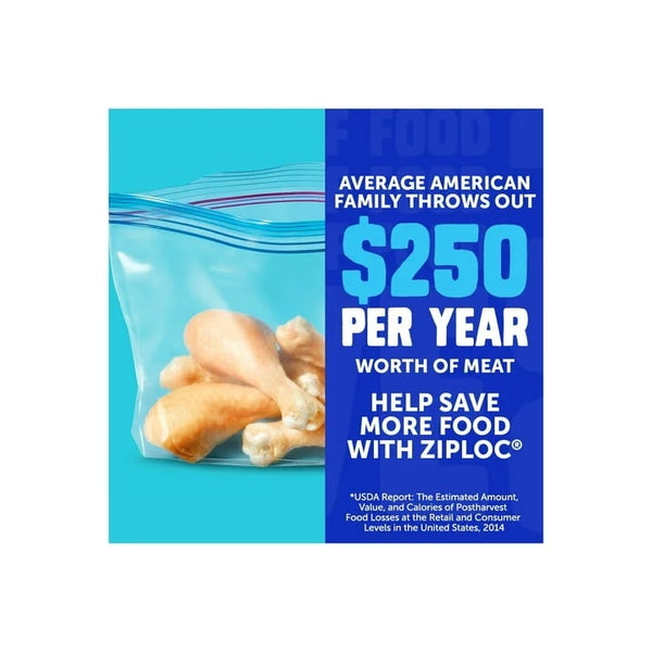 Freezer Half Gallon Storage Bags, Grip 'n Seal Technology - 1 pack - 40 Count per pack - plus 3 My Outlet Mall Resealable Storage Pouches