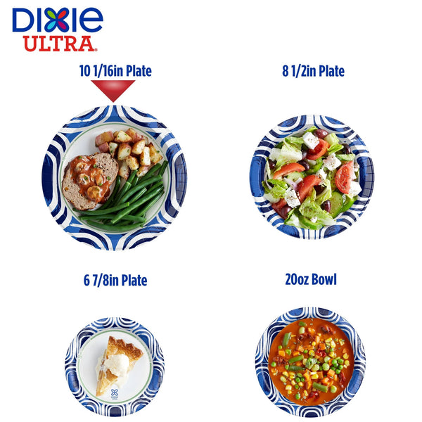 Ultra Summer Design Disposable Paper Plates, 10", Multi-Color - 1 pack - 20 Count per pack - plus 3 My Outlet Mall Resealable Storage Pouches