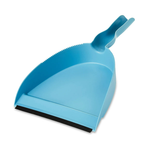 Plastic Dust Broom & Pan, Blue - 1 pack - plus 3 My Outlet Mall Resealable Storage Pouches