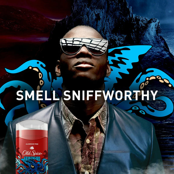 Old Spice Aluminum Free Deodorant for Men, Stick, Krakengard, Deep Ocean Scent - 1 pack - 3 oz per pack - plus 3 My Outlet Mall Resealable Storage Pouches