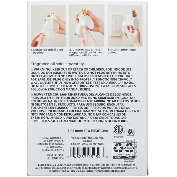 Aroma Accent Fragrance Plug, Sunbeam - 2 packs - plus 3 My Outlet Mall Resealable Storage Pouches