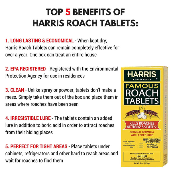 Famous Roach & Silverfish Killer Tablets - 1 pack - 6 oz per pack - plus 3 My Outlet Mall Resealable Storage Pouches