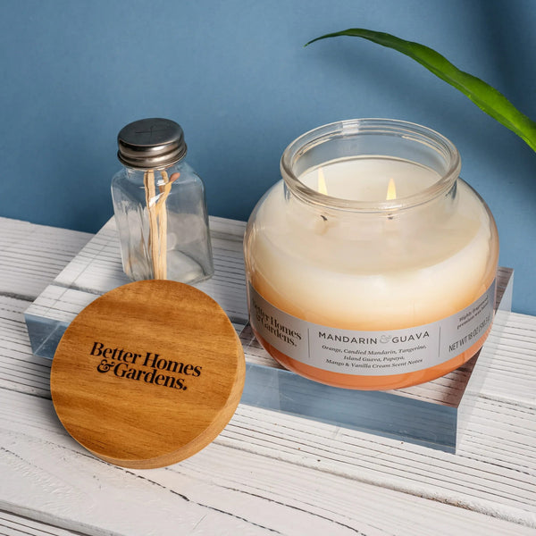 Mandarin Guava Scented 2-Wick Ombre Bell Jar Candle - 1 pack - 18 oz per pack - plus 3 My Outlet Mall Resealable Storage Pouches