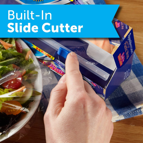 Kitchens Quick Cut Plastic Wrap, 200 Square Feet - 2 packs - plus 3 My Outlet Mall Resealable Storage Pouches