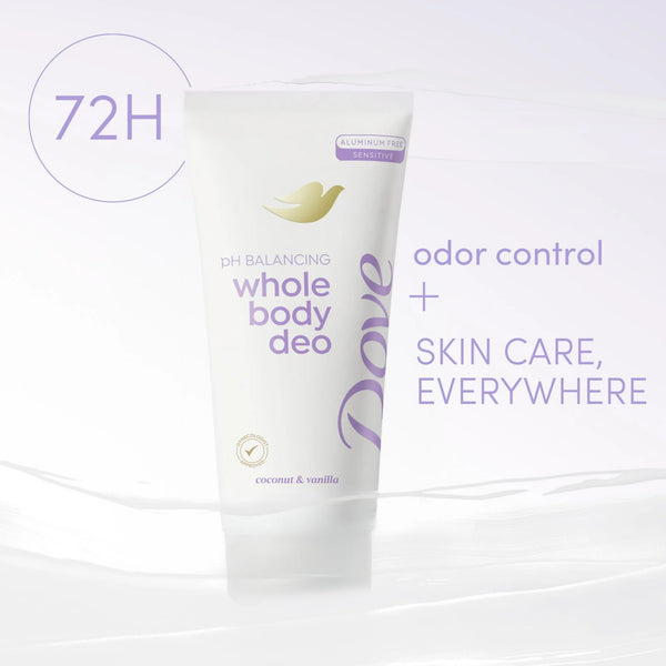 Aluminum Free Whole Body Deo pH Balancing Deodorant Cream for Women, Coconut & Vanilla - 1 pack - 2.5 oz per pack - plus 3 My Outlet Mall Resealable Storage Pouches