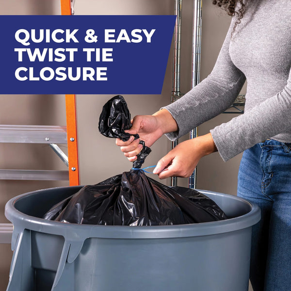 Heavy Duty Contractor Large Trash Bags 45 gallon - 1 pack - 20 Count - plus 3 My Outlet Mall Resealable Storage Pouches