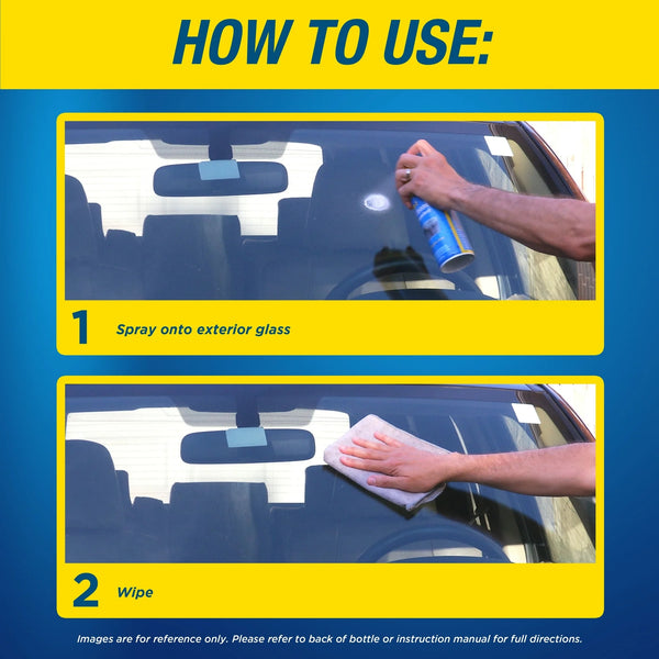 2 in 1 Glass Cleaner and Rain Repellent, Aerosol - 2 packs - 18 oz per pack - plus 3 My Outlet Mall Resealable Storage Pouches