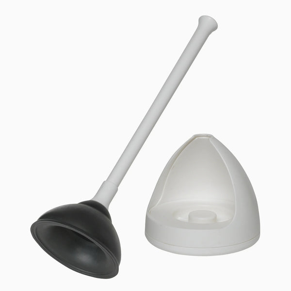Toilet Plunger Drain Plunger with White Twist Caddy Storage Holder - 2 packs - plus 3 My Outlet Mall Resealable Storage Pouches