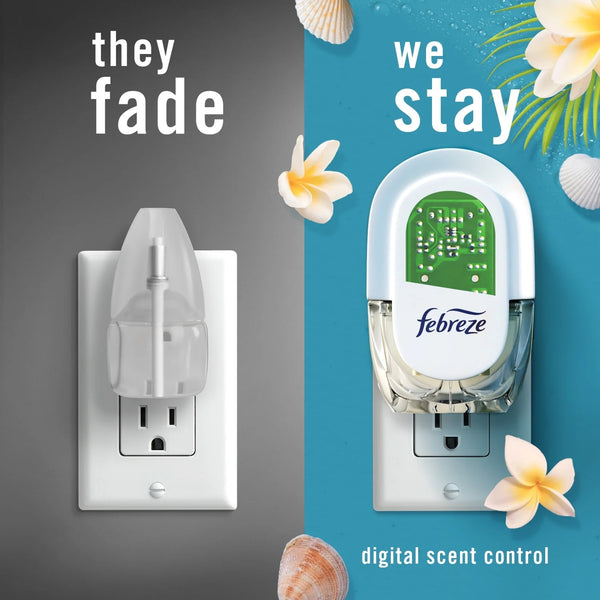 Plug In Air Freshener, Odor-Fighting Scented Oil Refill, Bora Bora Waters Scent, 2 Refills - 1 pack - plus 3 My Outlet Mall Resealable Storage Pouches