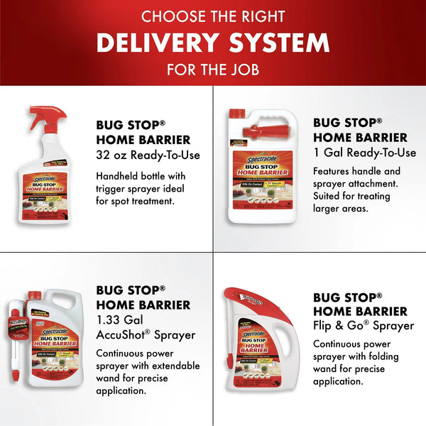 Bug Stop Home Barrier, Ready-To-Use Indoor Plus Outdoor Insect Control - 2 packs - 32 oz per pack - plus 3 My Outlet Mall Resealable Storage Pouches