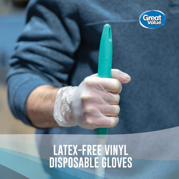 Disposable Vinyl Gloves - 1 pack - 100 Count - plus 3 My Outlet Mall Resealable Storage Pouches