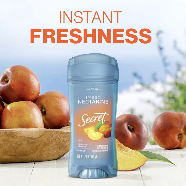 Fresh Clear Gel Antiperspirant Deodorant, Sweet Nectarine - 1 pack - 2.6 oz per pack - plus 3 My Outlet Mall Resealable Storage Pouches