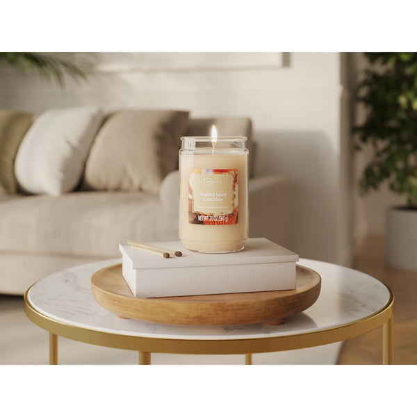 Frosted Spice Cupcakes Scented Single-Wick Glass Jar Candle - 1 pack - 20 oz per pack - plus 3 My Outlet Mall Resealable Storage Pouches