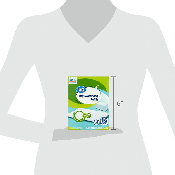 Dry Sweeping Cloth Refills - 1 pack - 16 count per pack - plus 3 My Outlet Mall Resealable Storage Pouches