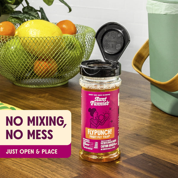 FlyPunch Fruit Fly Trap - 1 pack - 6fl oz per pack - plus 3 My Outlet Mall Resealable Storage Pouches