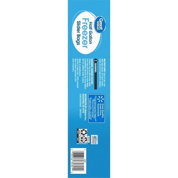 Half Gallon Freezer Slider Bags - 3 packs - 40 Count per pack - plus 3 My Outlet Mall Resealable Storage Pouches