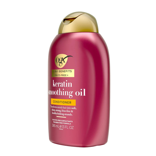 Frizz-Free + Keratin Smoothing Oil Conditioner - 1 pack - 13Fl oz per pack - plus 3 My Outlet Mall Resealable Storage Pouches