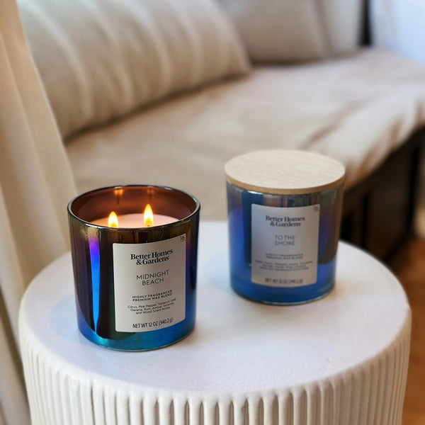Midnight Beach Scented 2-Wick Iridescent Jar Candle - 1 pack - 12 oz per pack - plus 3 My Outlet Mall Resealable Storage Pouches