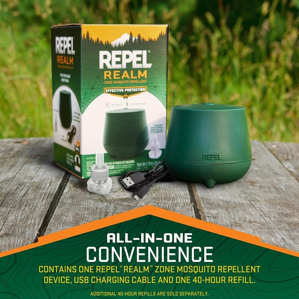 Realm Zone Mosquito Repellent Device, Rechargeable Outdoor Diffuser - 1 pack - plus 3 My Outlet Mall Resealable Storage Pouches