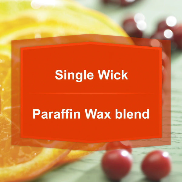 Cranberry Mandarin Scented Single-Wick Large Glass Jar Candle - 2 packs - 20 oz per pack - plus 3 My Outlet Mall Resealable Storage Pouches