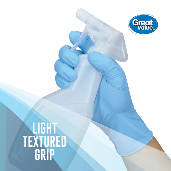 Nitrile Disposable Gloves, One Size - 1 pack - 100 Count - plus 3 My Outlet Mall Resealable Storage Pouches
