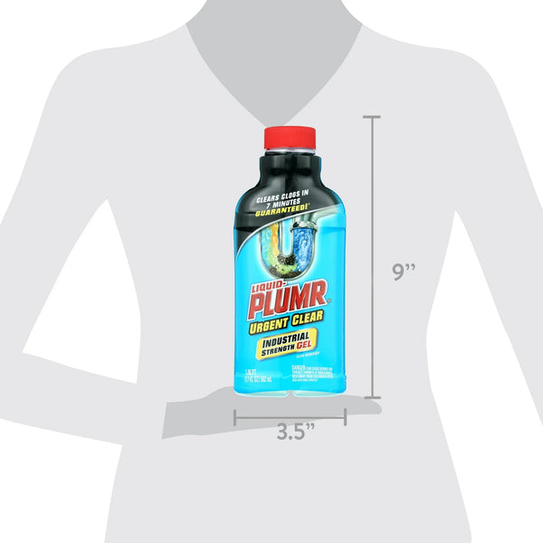 Industrial Strength Drain Clog Remover Gel, Urgent Clear - 1 pack - 17 fl oz per pack - plus 3 My Outlet Mall Resealable Storage Pouches