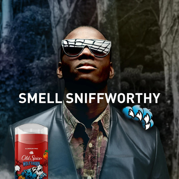 Old Spice Aluminum Free Men's Deodorant, Invisible Solid Stick, Wolfthorn, Sweet Citrus Scent - 1 pack - 3.8 oz per pack - plus 3 My Outlet Mall Resealable Storage Pouches