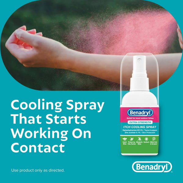 Extra Strength Anti-Itch Cooling Spray, Travel Size - 2 packs - 2 Fl oz per pack - plus 3 My Outlet Mall Resealable Storage Pouches