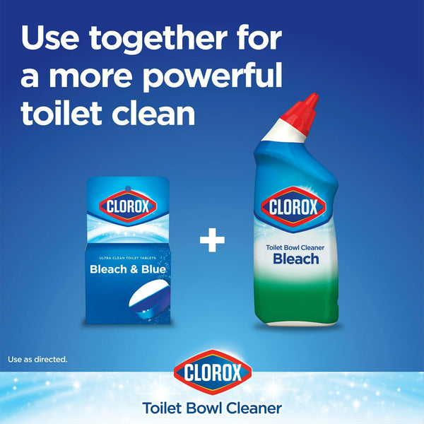 Bleach and Blue Toilet Bowl Cleaner Tablets, Rain Clean - 2 packs -  2 count per pack - plus 3 My Outlet Mall Resealable Storage Pouches