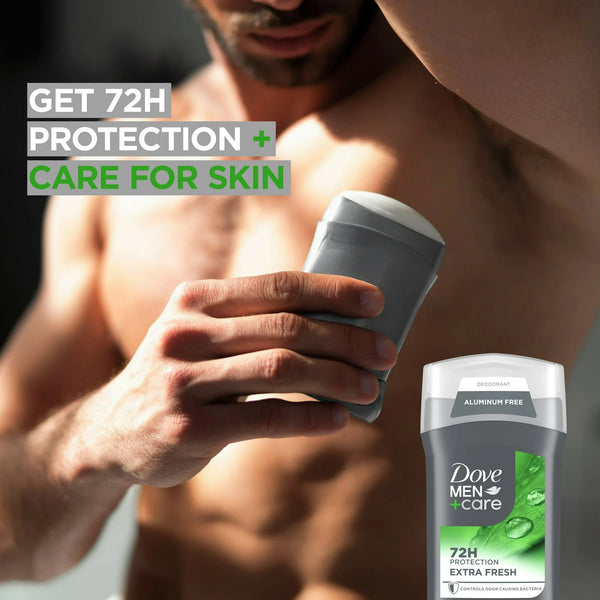 Men+Care Deodorant Stick for Men Extra Fresh Aluminum Free with Moisturizing Cream - 2 packs - 3 oz per pack - plus 3 My Outlet Mall Resealable Storage Pouches
