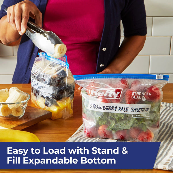 Slider Freezer Kitchen Storage Bags, Quart Size - 1 pack - 50 Count per pack - plus 3 My Outlet Mall Resealable Storage Pouches