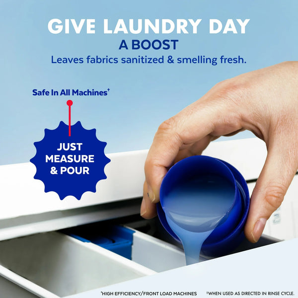 Laundry Sanitizer Additive, 0% Bleach, Crisp Linen - 1 pack - 41 oz per pack - plus 3 My Outlet Mall Resealable Storage Pouches