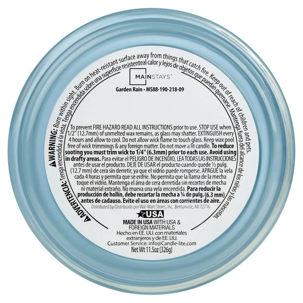 Garden Rain Scented 3-Wick Glass Jar Candle - 2 packs - 11.5 oz per pack - plus 3 My Outlet Mall Resealable Storage Pouches