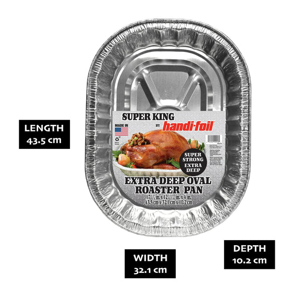 Super King Aluminum Foil Extra Deep Oval Roaster Pan - 3 packs - plus 3 My Outlet Mall Resealable Storage Pouches