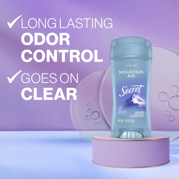 Fresh Clear Gel Antiperspirant Deodorant for Women, Mountain Air Scent - 1 pack - 2.6 oz per pack - plus 3 My Outlet Mall Resealable Storage Pouches
