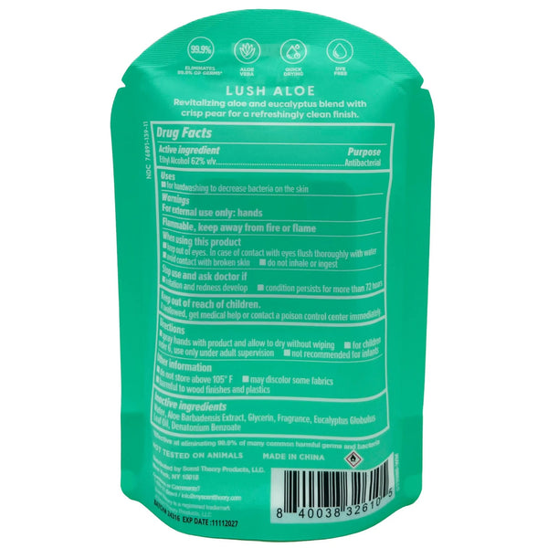 Hand Sanitizer Spray, Lush Aloe - 1 pack - 1fl oz per pack - plus 3 My Outlet Mall Resealable Storage Pouches