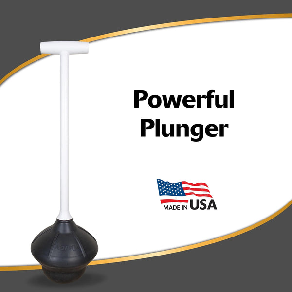 Toilet Plunger Fits All Bowl Shapes Clears Common Clogs, Flexible Rubber for Effective Plunge - 1 pack - plus 3 My Outlet Mall Resealable Storage Pouches