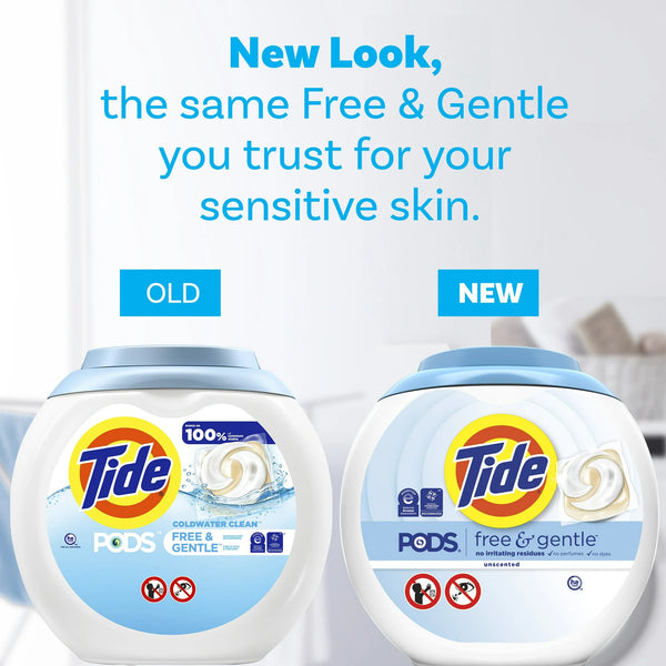 Free and Gentle Laundry Detergent Packs, Hypoallergenic, Unscented- 1 pack - 31 countper pack - plus 3 My Outlet Mall Resealable Storage Pouches