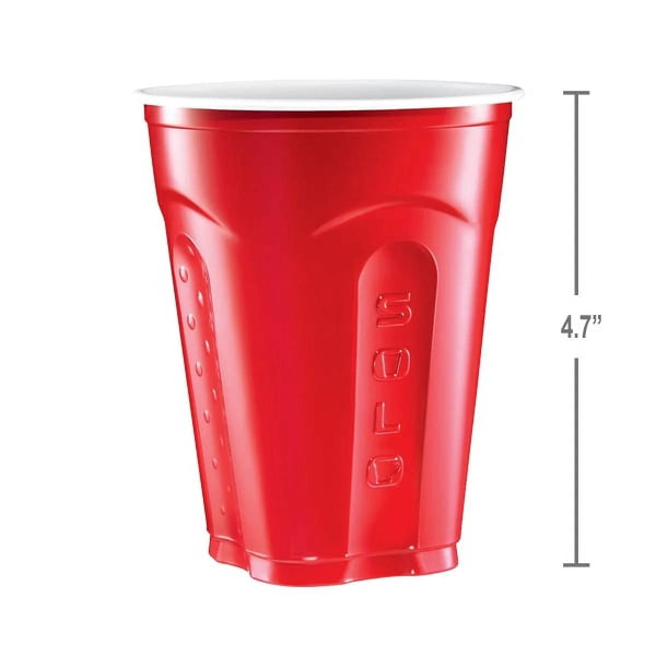 Red Party Plastic Disposable Cups, 18 oz - 1 pack - 50 Count per pack - plus 3 My Outlet Mall Resealable Storage Pouches