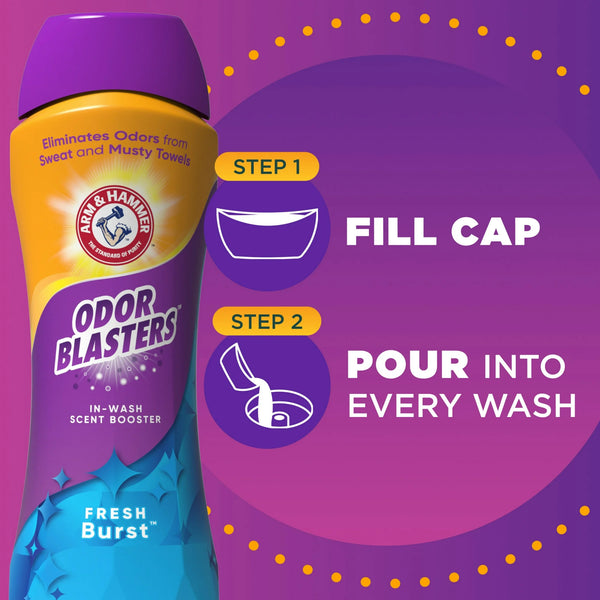 Odor Blasters Fresh Burst In-Wash Laundry Scent Booster- 2 packs - 24 oz per pack - plus 3 My Outlet Mall Resealable Storage Pouches