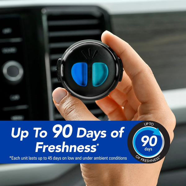Mini Diffuser Air Freshener New Car/Cool Breeze Scent, 2 Count - 1 pack - plus 3 My Outlet Mall Resealable Storage Pouches