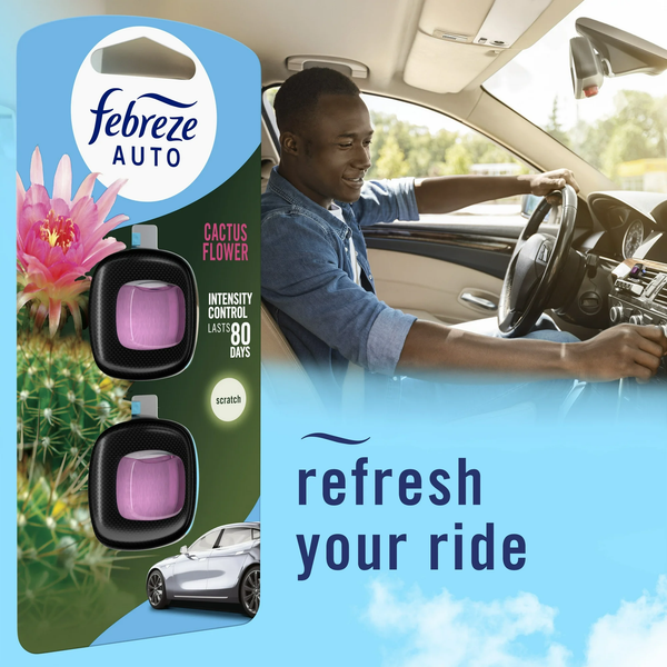 Car Air Freshener, Odor-Fighting Car Vent Clip, Cactus Flower - 1 pack - 2 count per pack plus 3 My Outlet Mall Resealable Storage Pouches