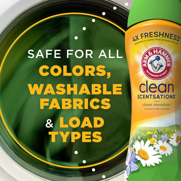 Clean Scentsations In-Wash Scent Booster, Laundry Scent Booster Clean Meadow scent - 2 packs - 24 oz per pack - plus 3 My Outlet Mall Resealable Storage Pouches
